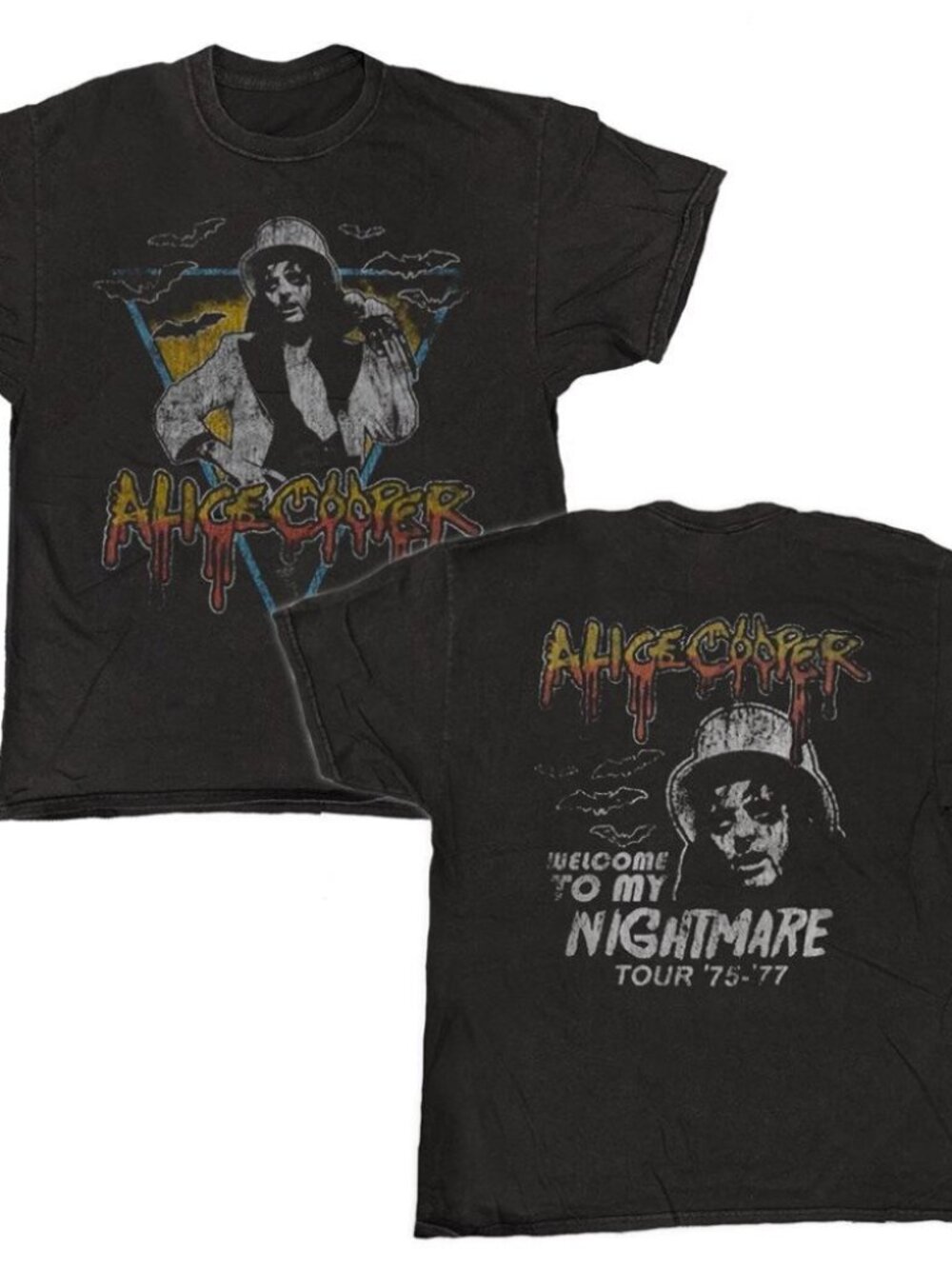 Alice Cooper Bats Tour Vintage Style Shock Rock Graphic Unisex T-Shirt